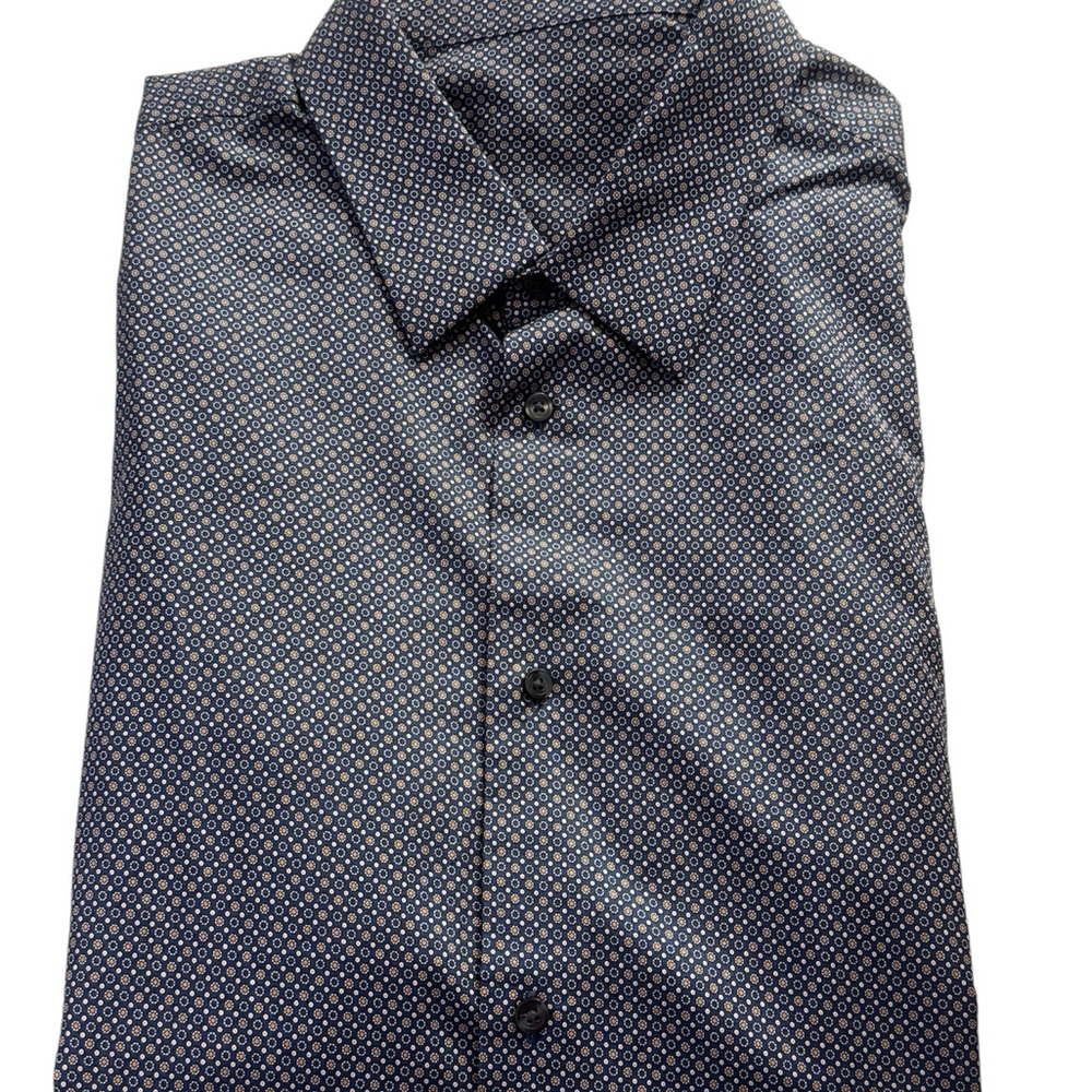 Vince Men's Navy Geometric Button Down Shirt